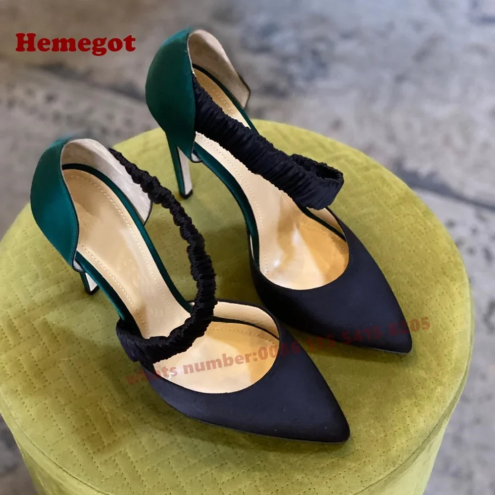 

Yellow Shallow Pumps Pointy Toe Stiletto Heels Women's Pumps 2026 Satin Summer Side Air Elegant Solid Luxury Party Shoes Sexy
