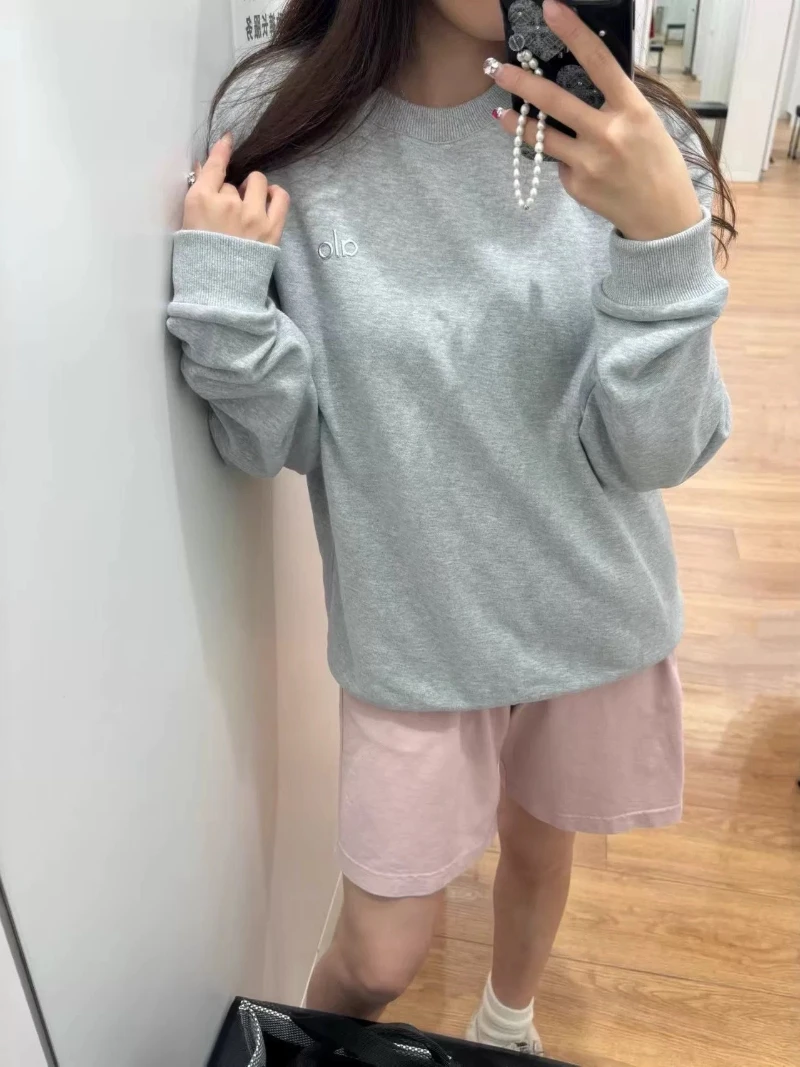 Новая модная осенне-зимняя классическая свободная толстовка с длинными рукавами и буквенным принтом для пар, с круглым вырезом