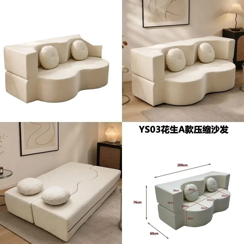 for Cross-border Compression Vacuum Rolling Sofa Special-shaped Folding Dual-purpose Small Apartment Module Living Room Lazy
