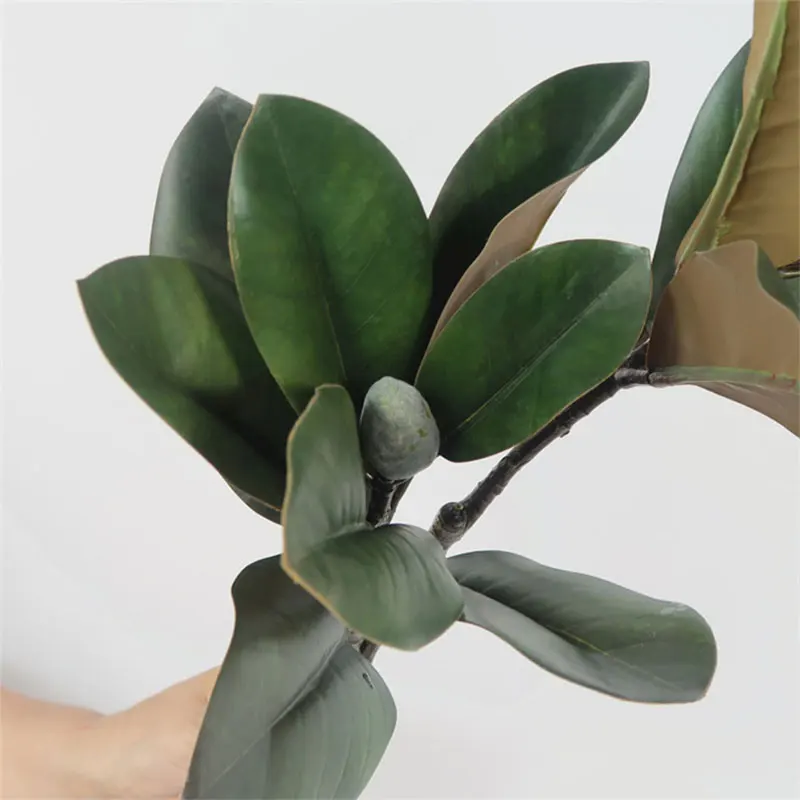 82cm Large Artificial Plants Fake Ficus Tree Branch Plastic Palm Leaves Faux Rubber Tree Foliage Tropical Plant for Home Garden