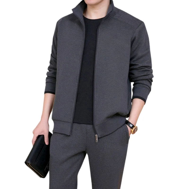 

2026 New Men's Autumn and Winter Two-piece Trendy Cardigan Sweater Casual Sports Set Men's Full Set Youth Top and Pants