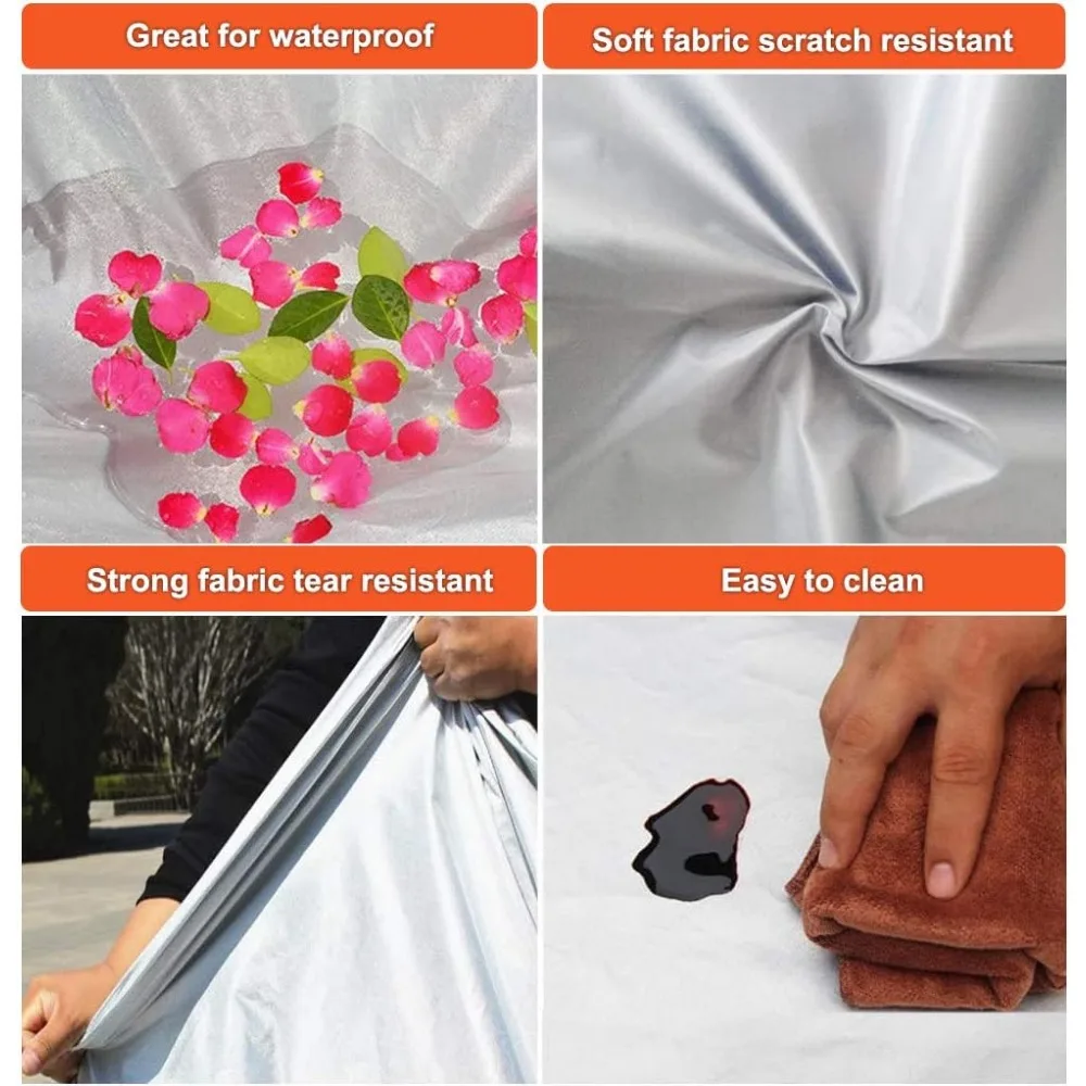 All Weather Waterproof Car Cover with Lock and Zipper Door, UV Rain Protection for Sedan (186-193 Inch)