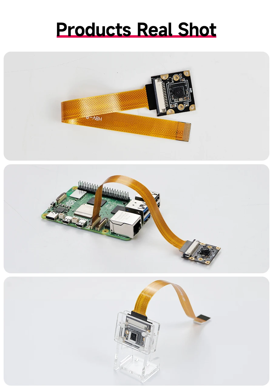 Himbeer Pi 5 Kamera modul mit 8mp imx219 Chip 77 ° 120 ° 160 ° Fov zur Auswahl mit hochwertiger Acryl halterung 22pin-fpc Kabel – Detail 15