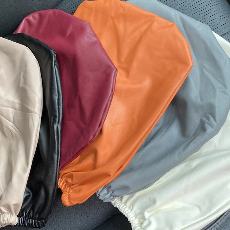 Universal Waterproof Pu Elastic Leather Car Headrest Cover All-Inclusive and Traceless Dust Cover Car Truck Suv Auto Accessories