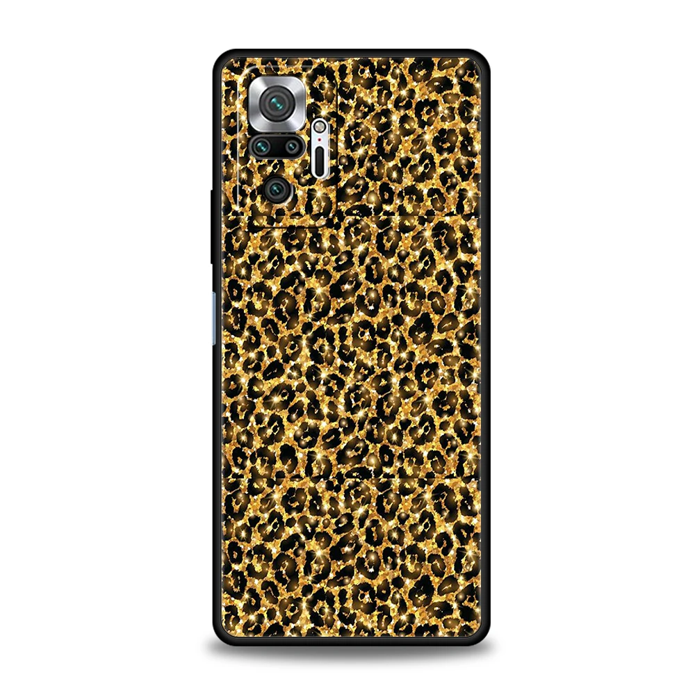 Funda de teléfono con estampado de leopardo para Redmi 13C 10C Note 13 12 10 11 Pro Plus 7 8T K40 K50 Gaming Pro Plus 5G, carcasa suave, bolsas