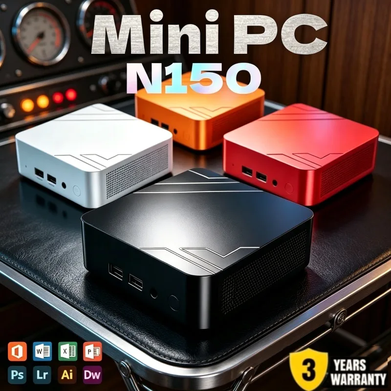 Mini PC Leve 2026 Intel Core N150, 16GB RAM, SSD 512G-2TB, WiFi6, BT5.2, PC para Jogos 4K Suave para Gamers, Mini