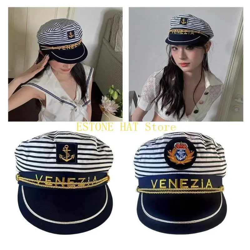 49MF Marine Embroidered Hat Climbing Hiking Hat Fashion Versatiles Hat Yachts Captain