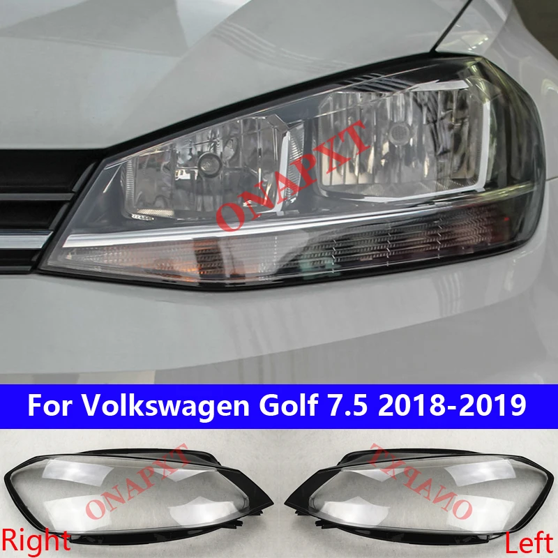 

Car Front Headlight Cover For Volkswagen VW Golf 7.5 2018-2019 Headlamps Transparent Lampshade Shell Lamp Caps