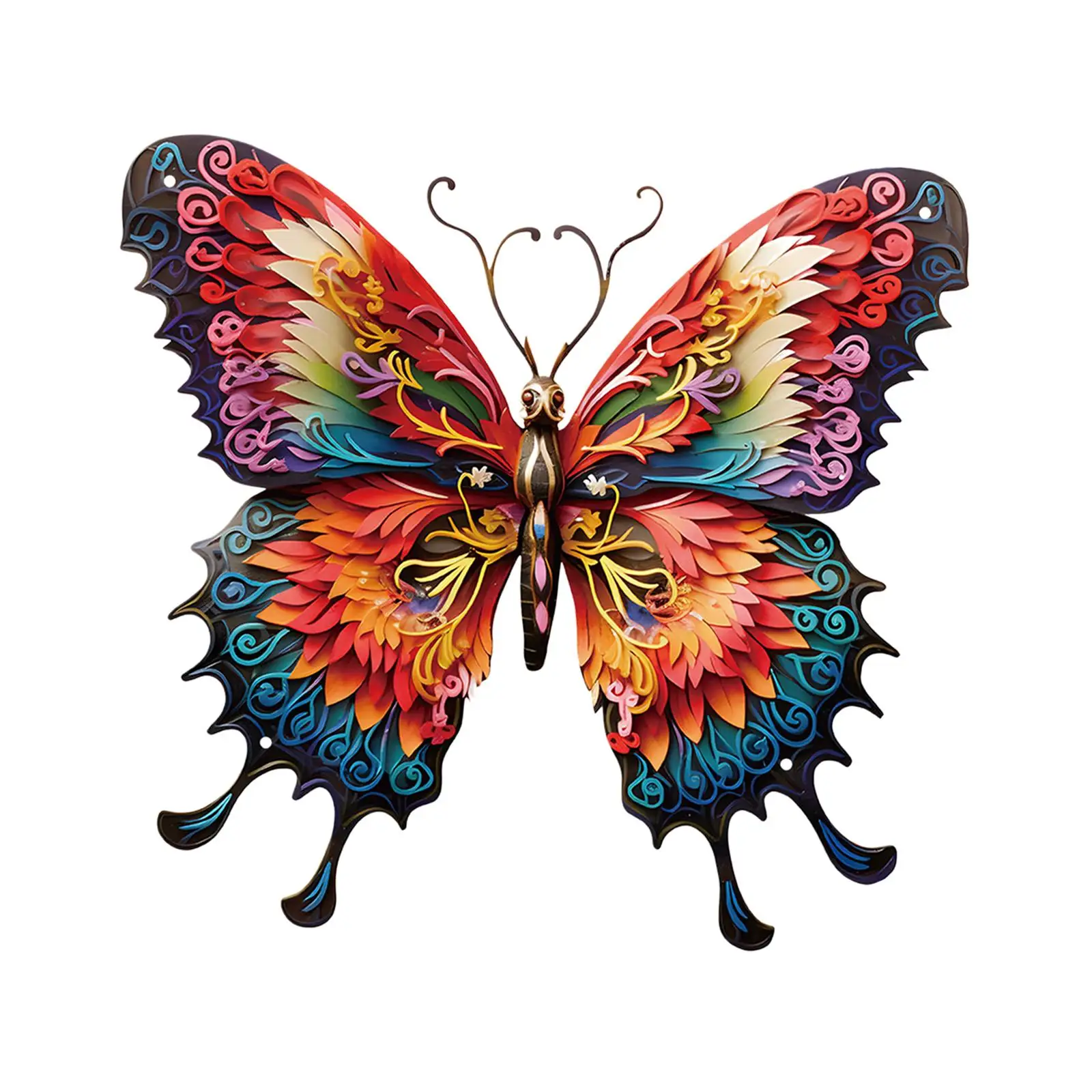 Butterflies Wall Sculpture Decorative Metal Ornament Yard Art for Garden House Decoration Aesthetic