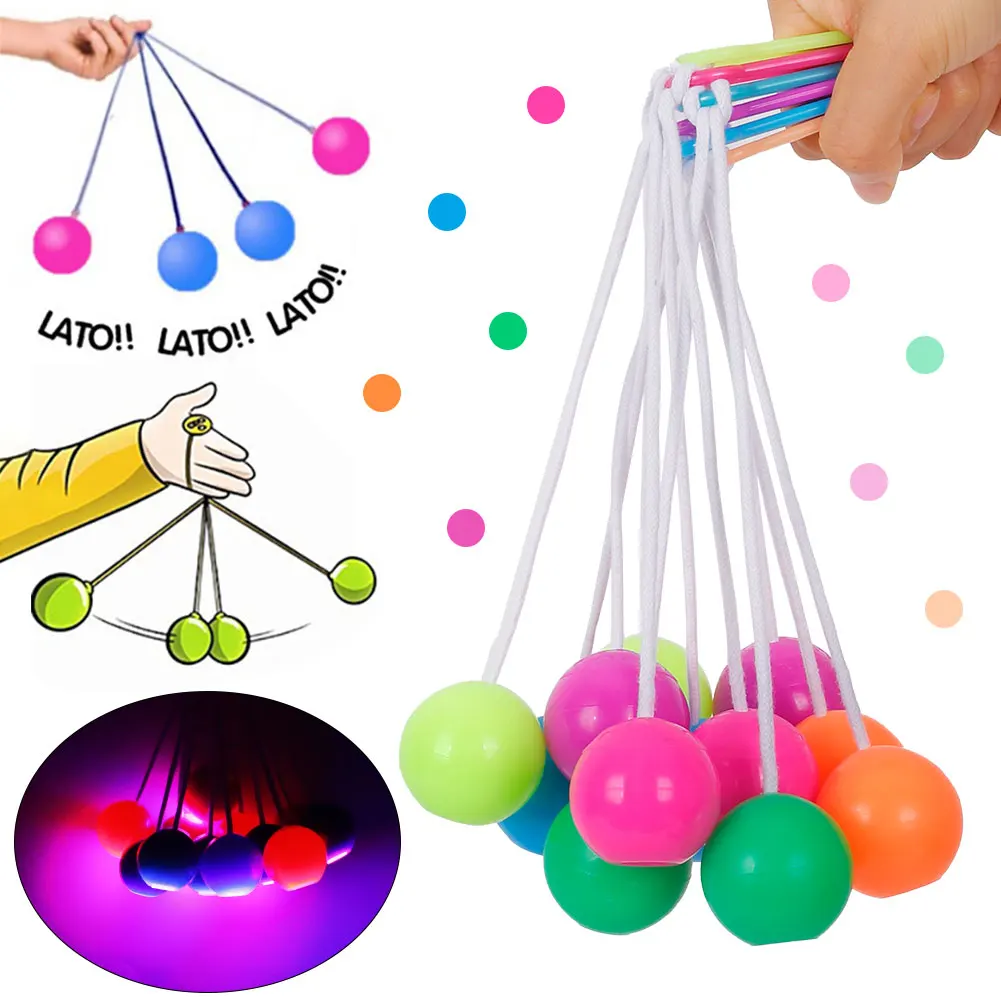 1PC Glow In The Dark LED Matic Old School Toys Latto Toy Click Clack Ball Bump Balls Clackers Decompression Pro-clackers Ball