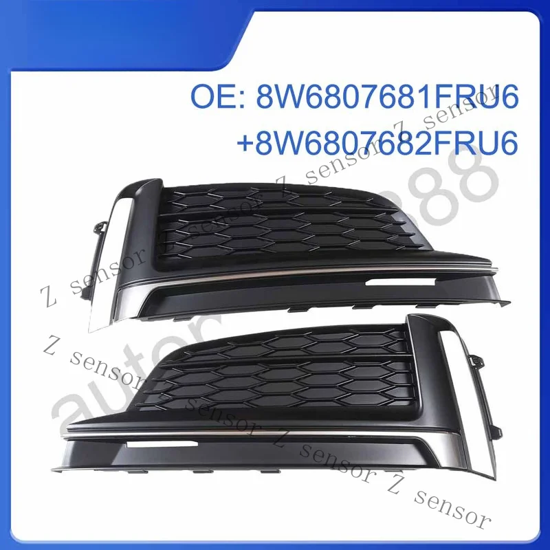 RRR+  Pair Front Bumper Side Outer Grille Cover Fit For Audi S5 A5 S-line 2018-2019