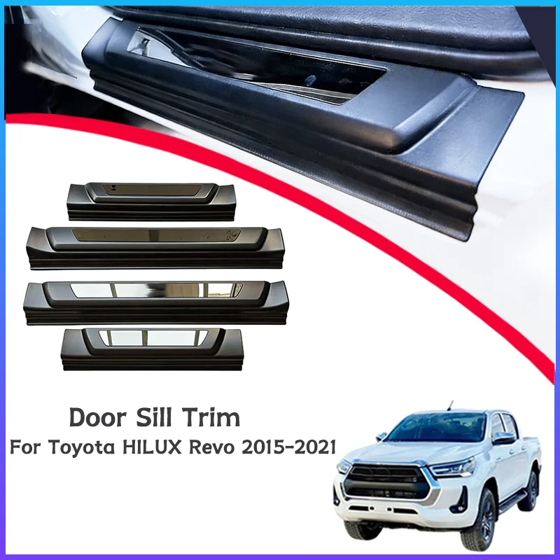 Plastic side Pedal For Hilux Revo 2015-2021 auto Door Sill Scuff Plate door plate body kits accessories