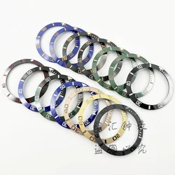 38MM SUB Watch Ceramic Bezel Insert Black Blue Green Bezel Sloping Diving Watch Insert Watch Replace Watch Bezel Inserts Ring
