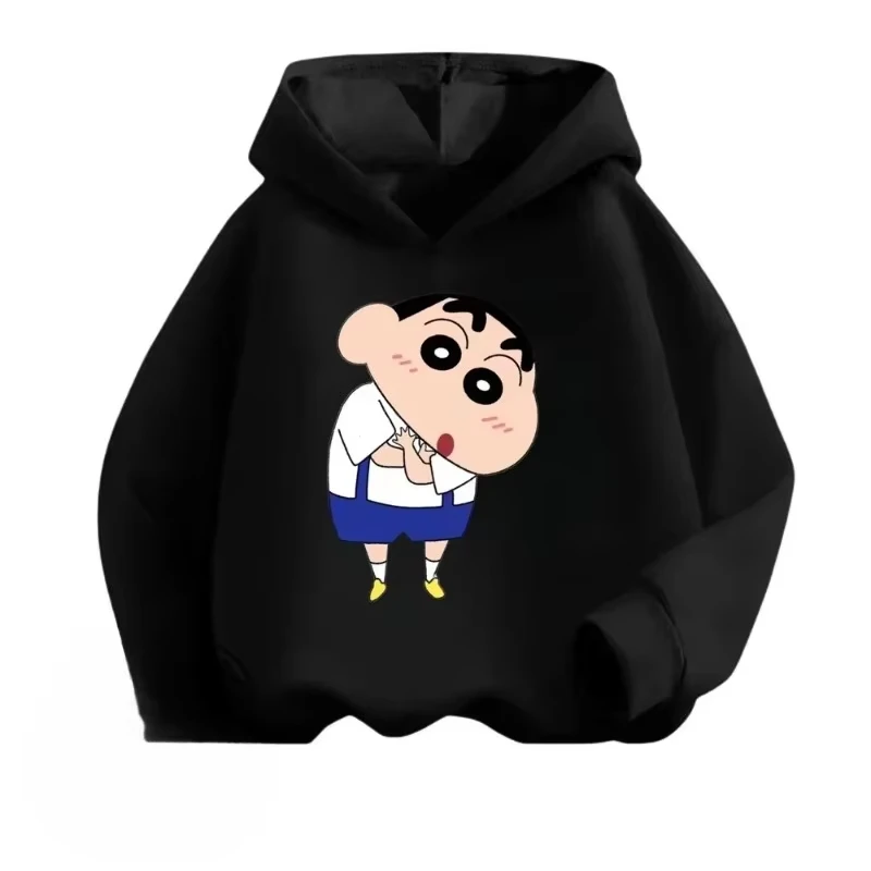 MINISO クレヨンしんちゃん漫画プリントユースフード付きセーター秋と冬ルーズ長袖トップ男性と女性の服