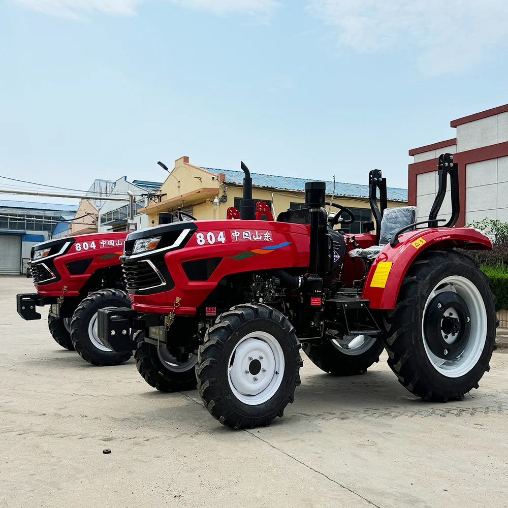 80HP 4WD Tractors Agricolas With Cabin Heater Power Steering Power Steering Sale Mini