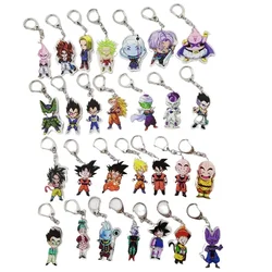 Dragon Ball Acrylic Cartoon Keychain with Goku, Trunks, Buu, and Piccolo Character Designs for Cosplay