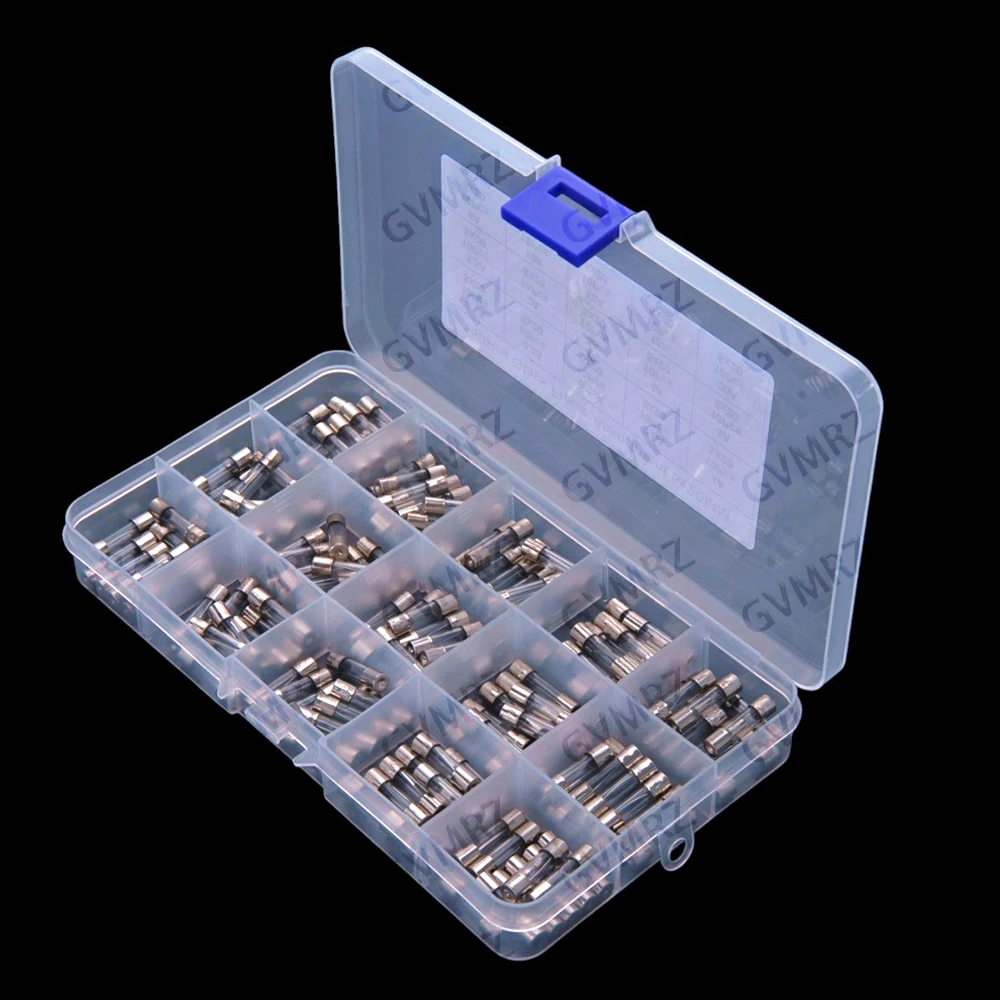 15Values 8A 10A 12A 15A 20A 0.1A-20A ​​150PCS 5x20mm Glass Fuse Sets: 0.1A 0.2A 0.25A 0.5A 1A 1.5A 2A 3A 4A 5A