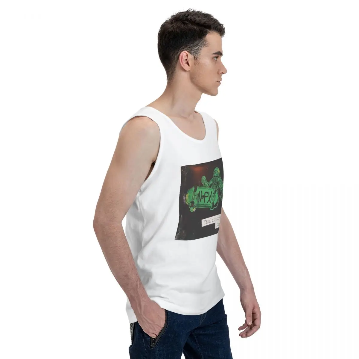 Nofx Band Final Tour Skull 100% Cotton Men's Sweatshirt Vest Sleeveless Clothing Tees Men Tank Tops T-shirt