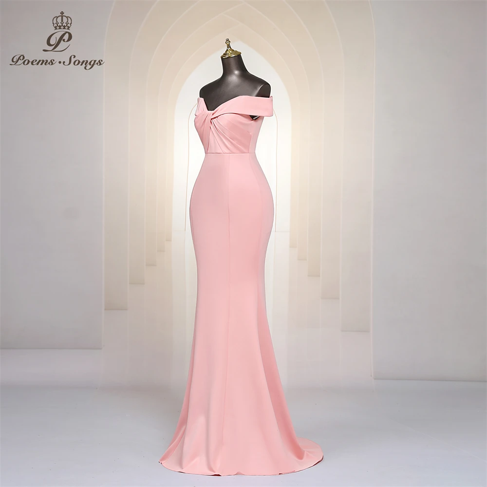 Simple Criss Cross Off Shoulder Evening Dress Pink Long Mermaid Sleeveless Women Formal Party Dresses Prom Maxi dress