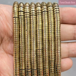 Light Golden Flat Hematite Coin Spacers Rondelle Beads Natural Stone Diy Bracelet Earrings For Jewelry Making  2/3/4/6/8mm 15