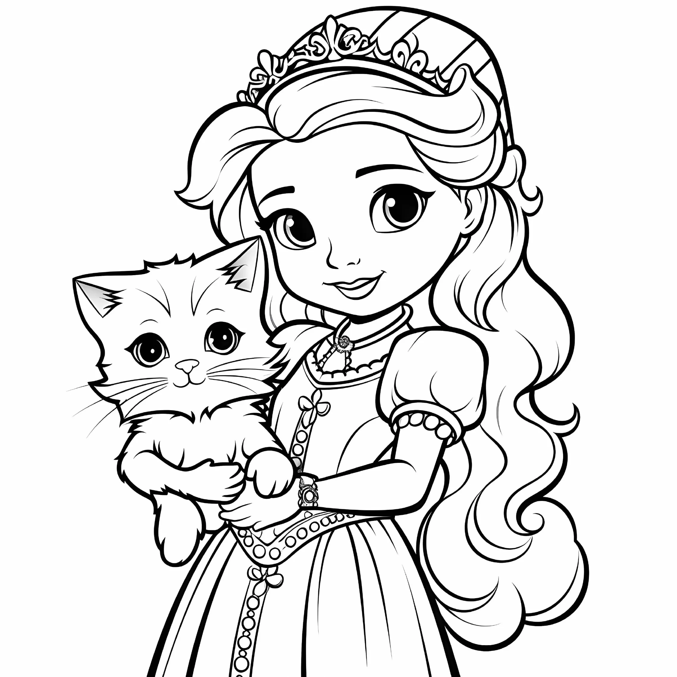 Beautiful Princess Coloring Book: Adult Picture Book for Creative Freedom with Charming Cartoon Characters