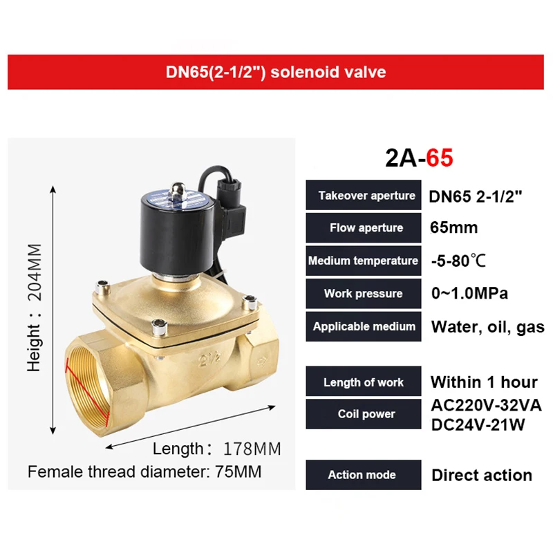 2" Messing Unterwasser Magnetventil Brunnen Magnetventil Wasserventil 220V 12V 24V – Detail 15