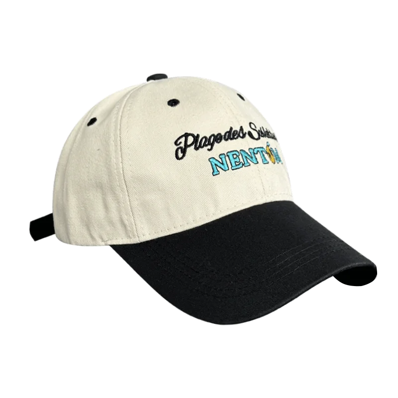 Chapéu Primavera e Verão Estilo Coreano All-Match Letters Color Matching Boné de Beisebol Rosto Pequeno Moda New Peaked Cap Homens