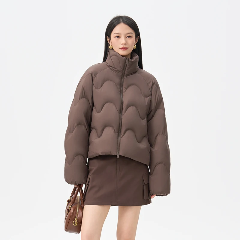 Piumini imbottiti per anatra Chericom Colletto alla coreana leggero da donna Cappotti invernali antivento Abbigliamento femminile facile da pulire Y318175Y