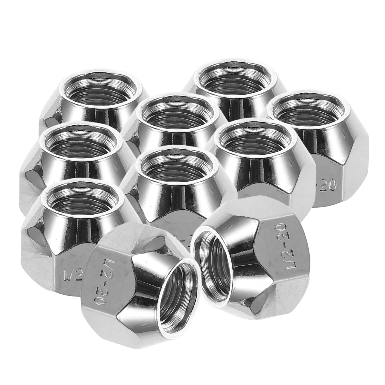 

10 Pcs 1/2-20 Lug Nuts Open End Tire Lugs, Wheel Nuts For Car Truck Trailer Acorn Nut For Rv Boat Trailer 16mm Tall 21mm Hex