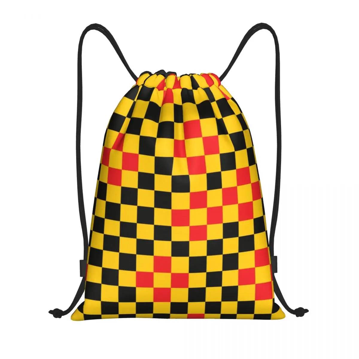 

Custom Checkered Checkerboard Chess Design Drawstring Bag Women Men Portable Sports Gym Sackpack Shopping Backpacks