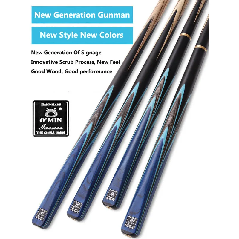 2023 New Generation OMIN Gunman 3/4 Snooker Cue One Piece 10mm /9.5mm Tip Ebony Handle With Snooker Cue Case Set China