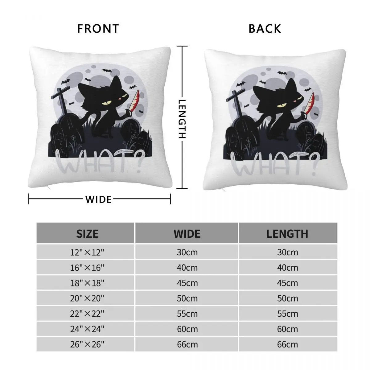 Cats What Murderous Black Cats With Knife Square Pillowcase Pillow Cover Cushion Decor Comfort Throw Pillow for Home Sofa