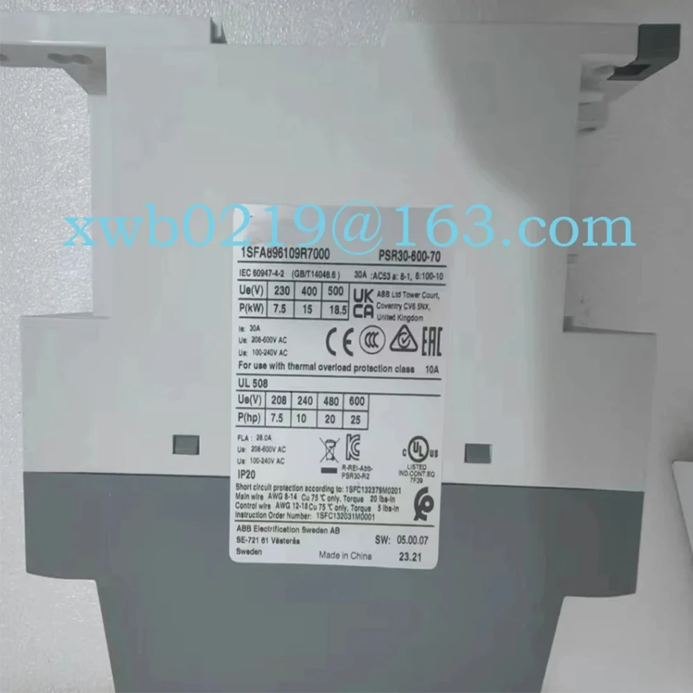 جديد وأصلي 15KW Soft Starter PSR30-600-70