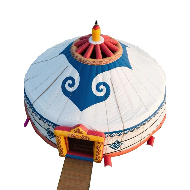 White yurt homestay big tent, inflatable tent against strong winds and heavy rain