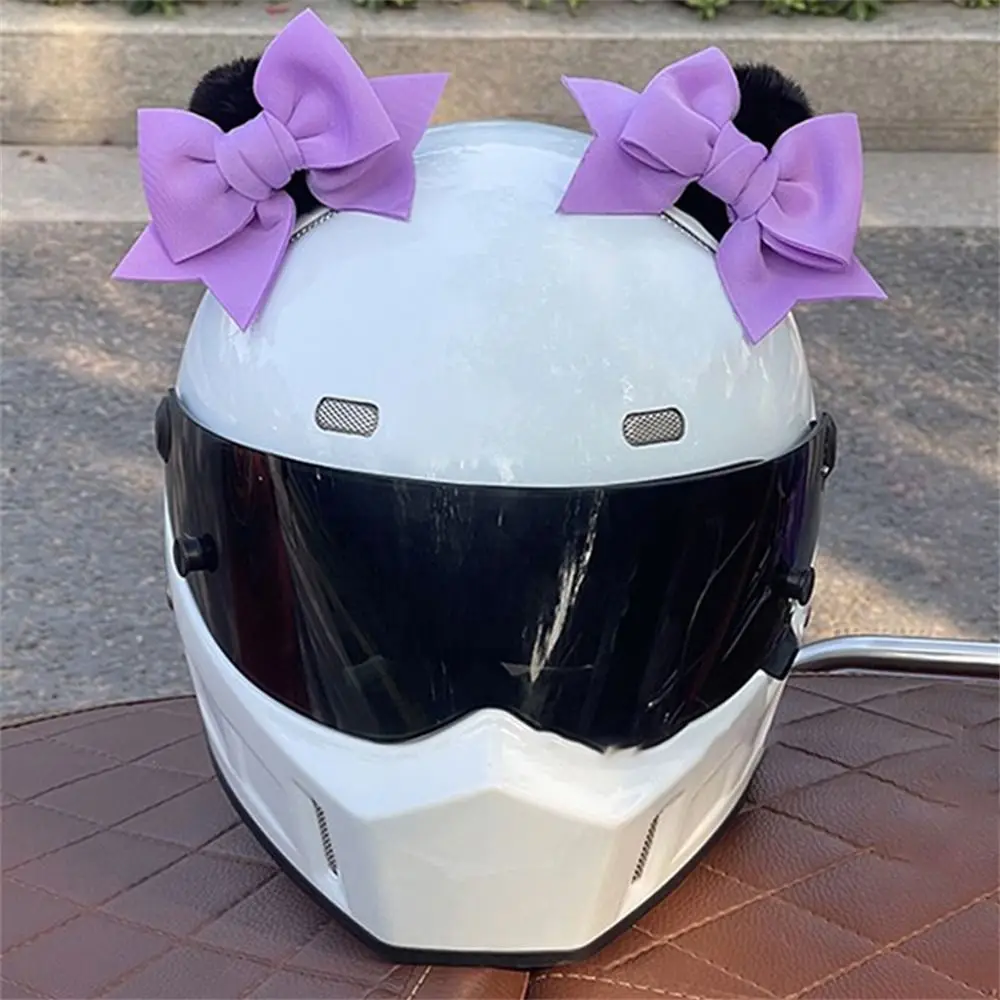 

2Pcs Fashion Butterfly Knot Moto Helmet Ears Solid Color Helmet Decoration Driving Styling Helmet Accessories for Motorcycle