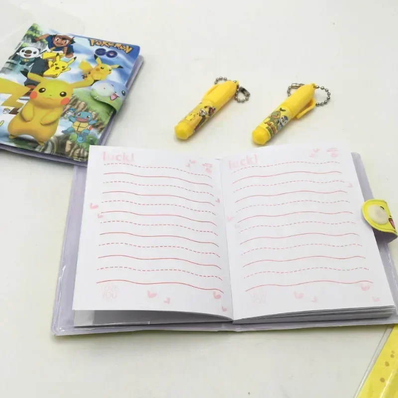 Pokemon Pikachu Notebook Set di penne a sfera Cartoon Anime Studenti carini Blocco note portatile Regali di festa di cancelleria per l'apprendimento della moda