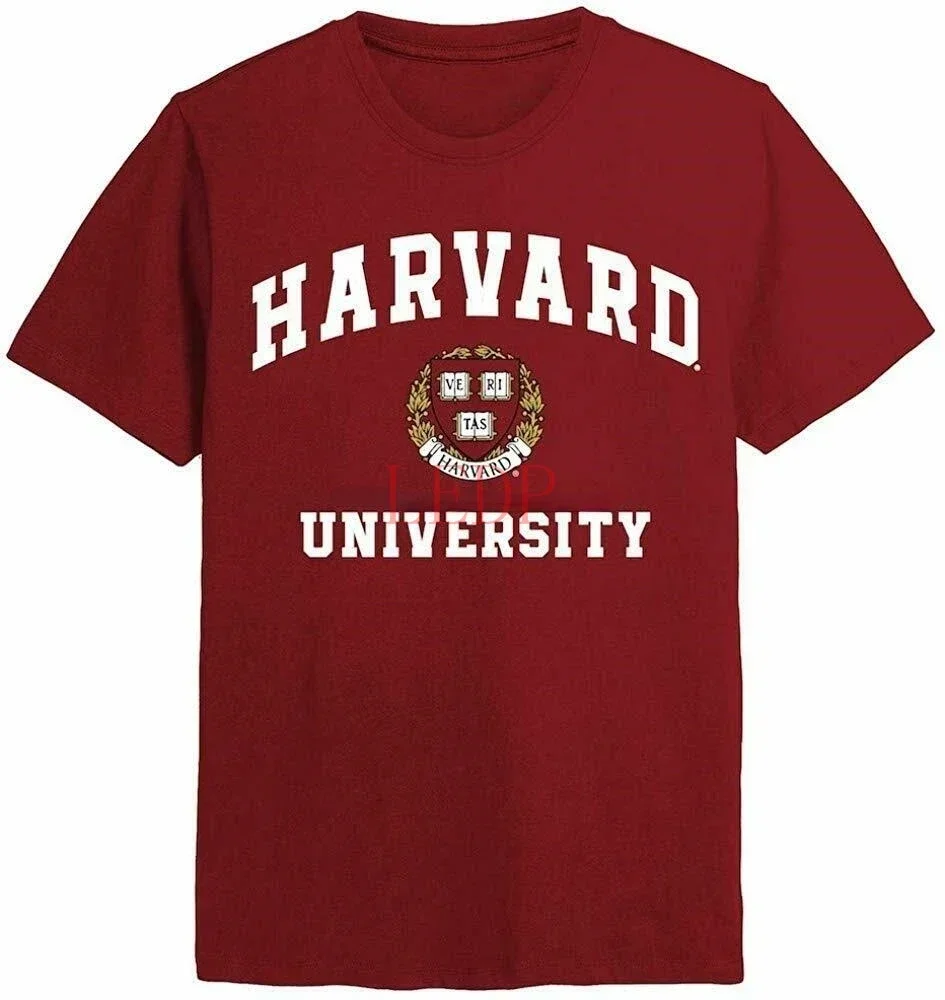 Harvard University Coat Of Arms Official Mens Shirt mens designer clothes new in tops & tees Short Sleeve Round Collar harajuku