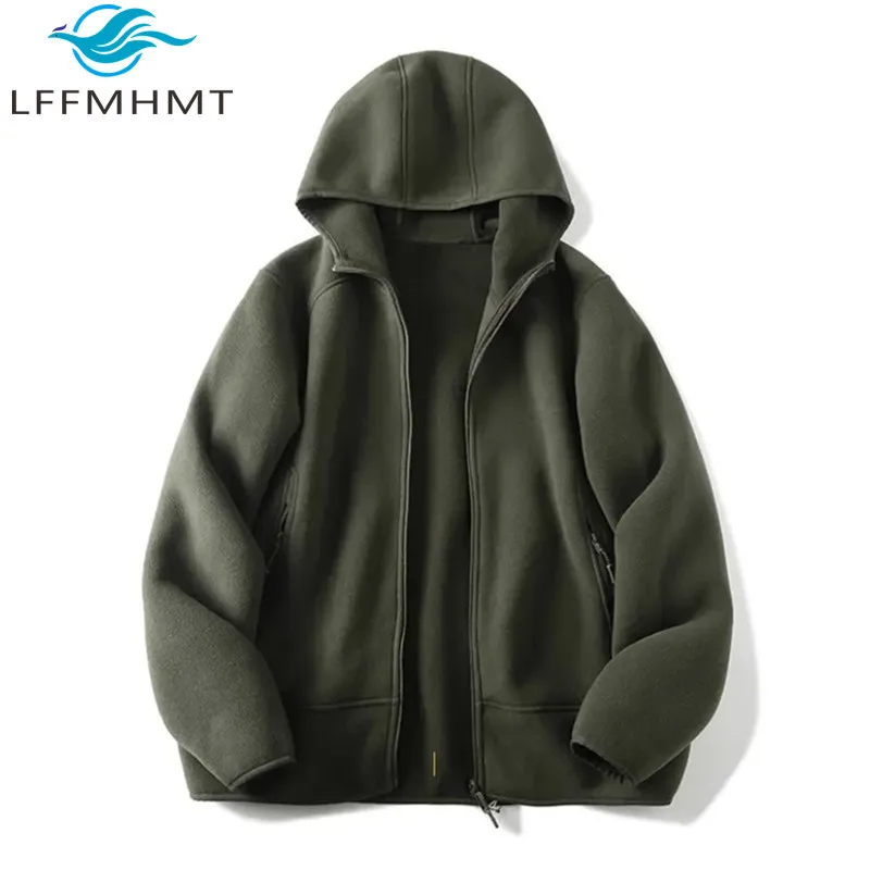 Winter Fall Fashion Coat Solid Color Fleece Warm Hoodie Men's Long Sleeve 3D Sewing Chinese Couple Style Good Quality Sweatshirt