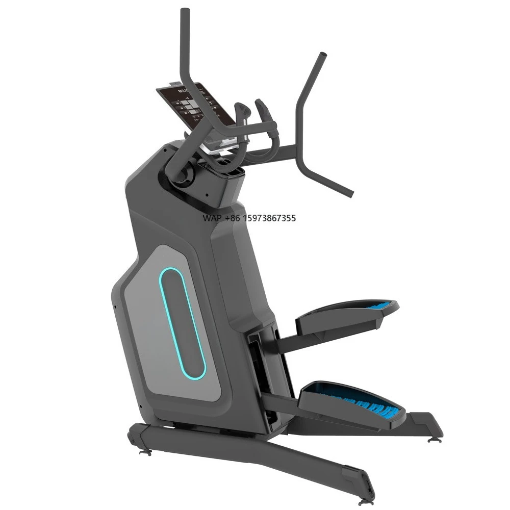 LED Digital Display Screen Fitness Stair Stepper with Handlebar Commercial Cardio Elliptical Exercise Machine Gym Equipment