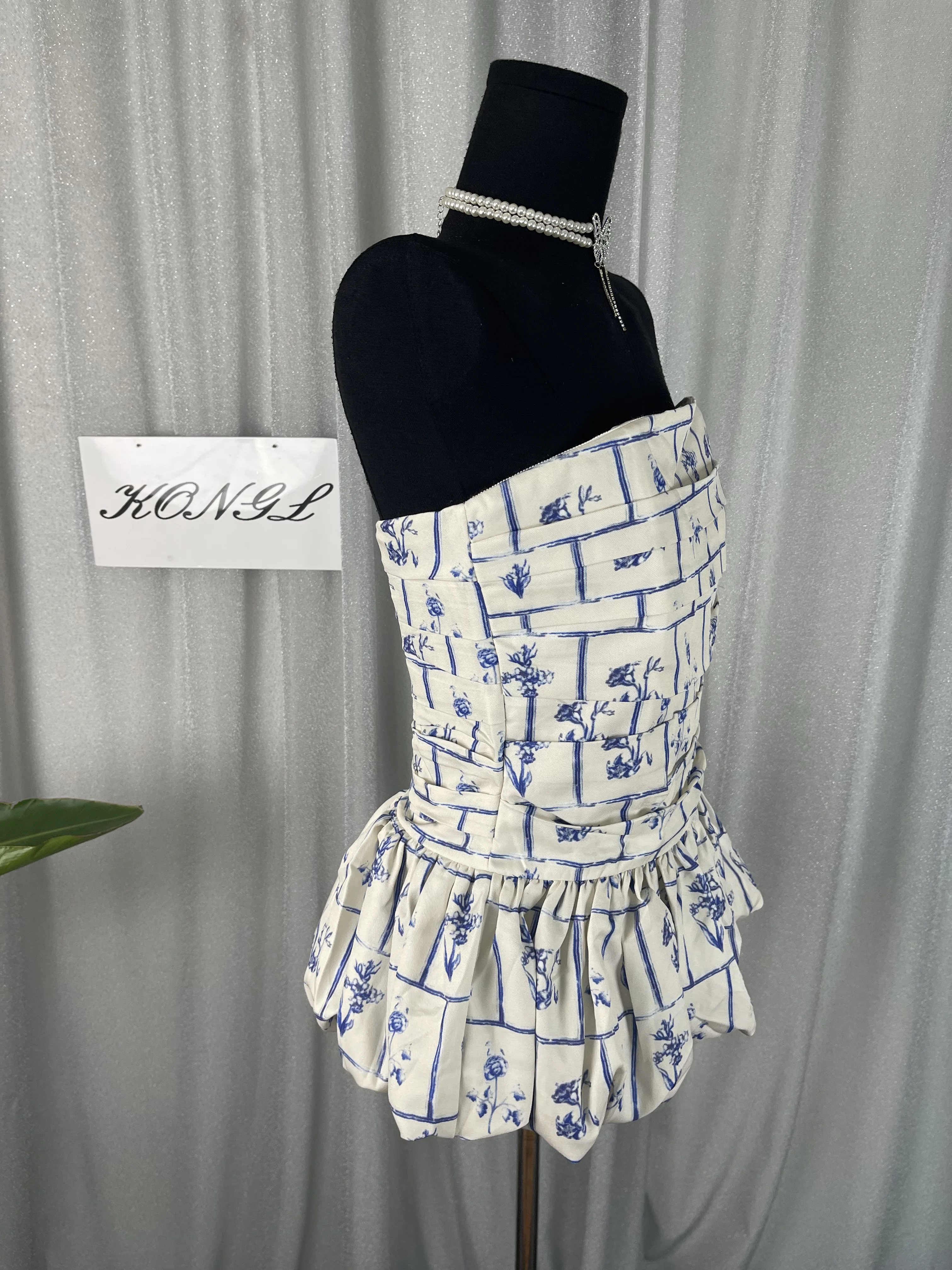 Minivestido Sexy sin tirantes y espalda descubierta para mujer, minivestido Retro con estampado Floral, vestidos de fiesta elegantes Vintage, traje de celebración para Club nocturno y cumpleaños