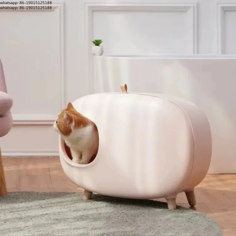 Enclosed Cat Litter Box Kitty Toilet Odor Control Pet Potty for Indoor Cats Anti-Scatting Tray High Sided Privacy House