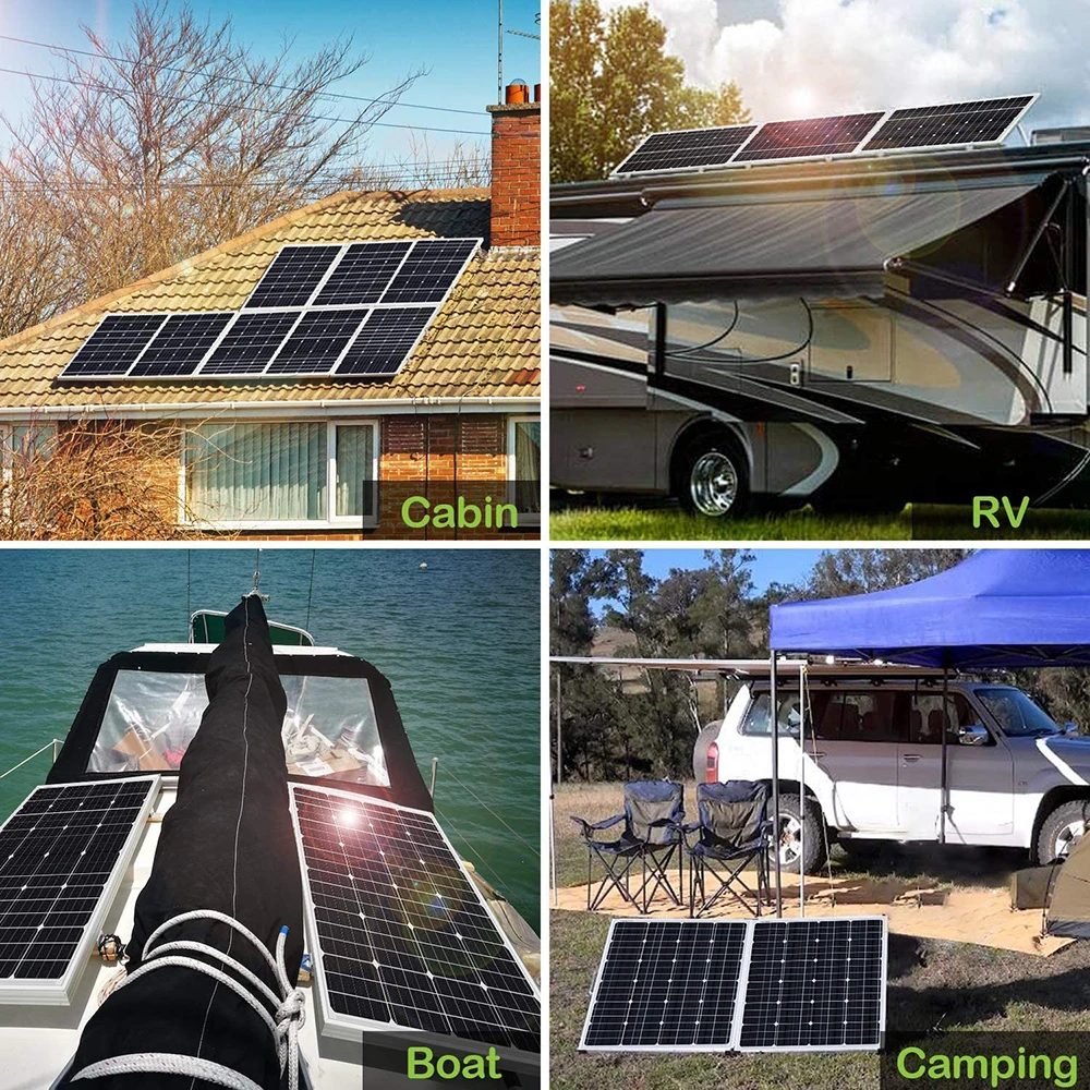 XINPUGUANG Solar Panels -Panel Solar de vidrio fotovoltaico, cargador de batería, Banco de energía, 1kw, 1000W, 500W, 400W, 200W, 100W, Camping, turismo, hogar