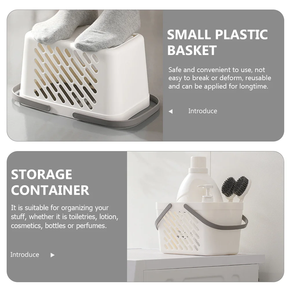 

Large Capacity Sundries Storage Basket Plastic Bathroom Organizer Portable Holder for Toiletries Shampoo Bottles