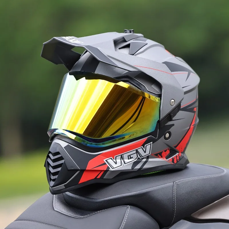 Pull Helmet Motorcycle Helmet Off-road Helmet Double Mirror Road Dual-purpose Cycling