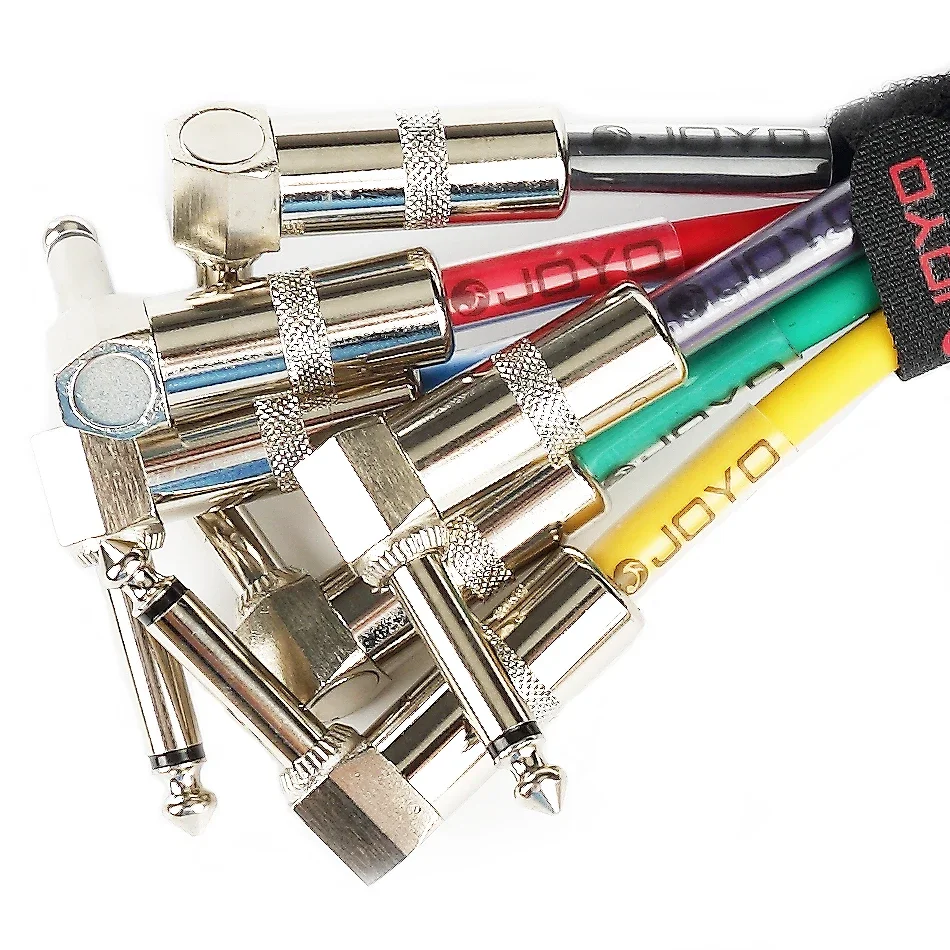 JOYO CM-11 Colorful Connection Cable 6.35mm Angle Plug for Guitar Bass Effect Pedal 6PCS/lot Guitar Pedal Cable Connect