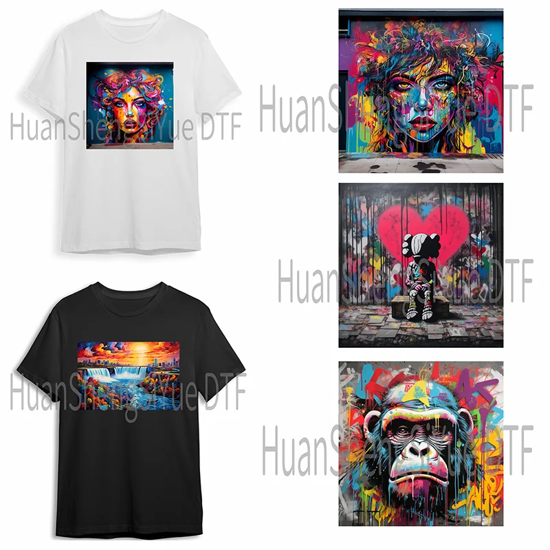 Hübsche Graffiti Bär gemalt Muster ips Mode Eisen Kleidung Patch T-Shirt DIY Kleidung heiße Paste Papier