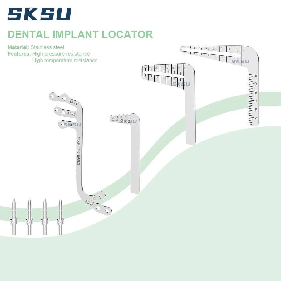 Dental Implant Guide Set Oral Planting Locator Positioning Guide Drilling Positioning Ruler Angle Ruler Implant Tools Dentist