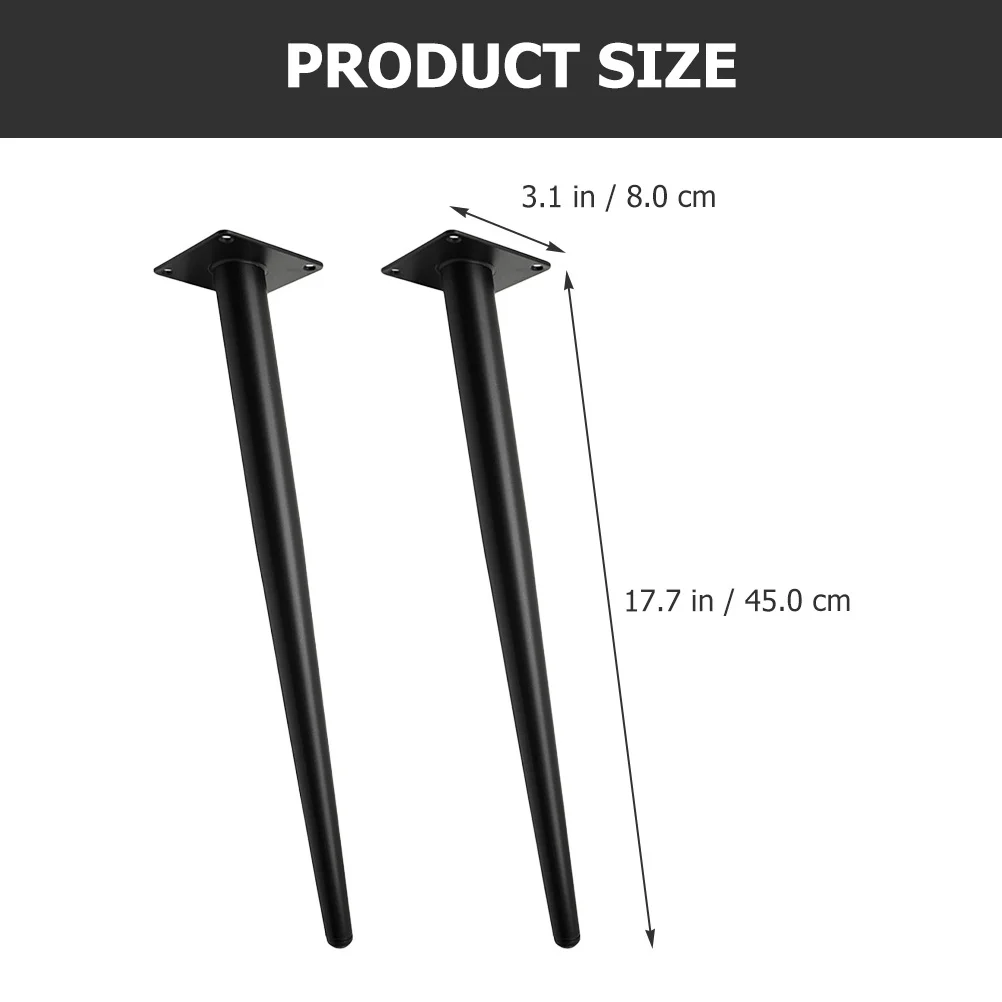 

2Pcs Tapered Metal Furniture Legs for Table Desk Cabinet Replacement Sturdy Design Practical Use Legs for Furniture