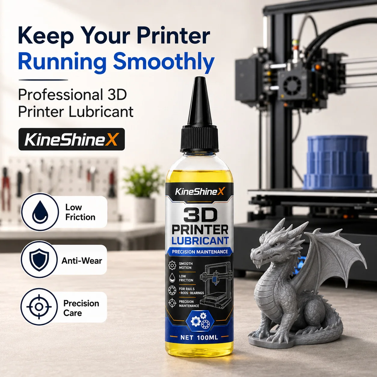 100ML 3D Printer Lubricant Oil for Linear Rails Lead Screws Rods Bearings Low Friction Precision Maintenance for FDM Printers