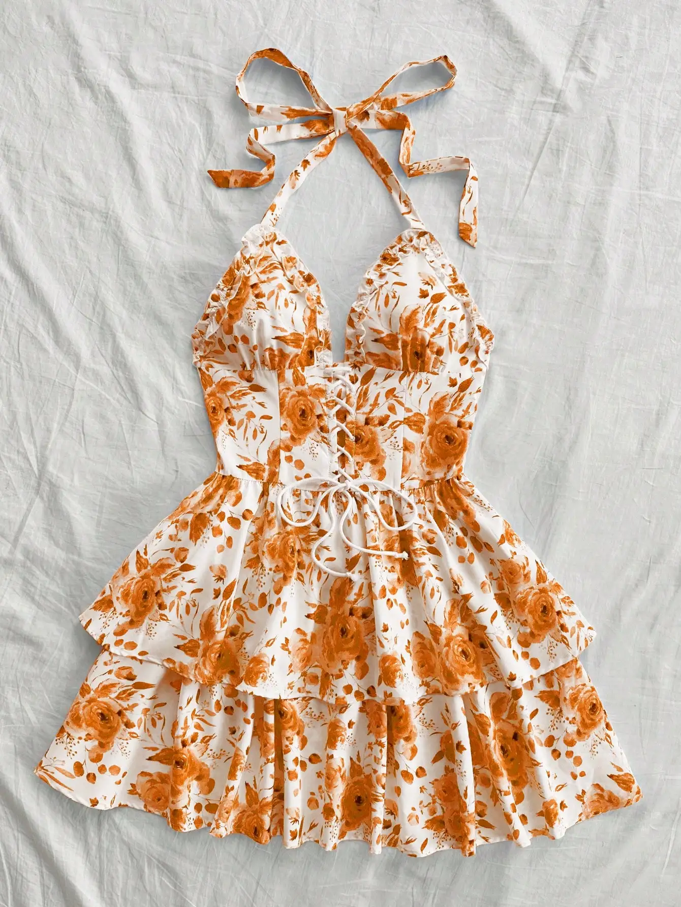 솔레아 보헤미안, 보호 스타일, 로맨틱 플로럴, 휴가, 플로럴, 7월 4일 의상, 레이브 의상, 화이트 졸업식 의상